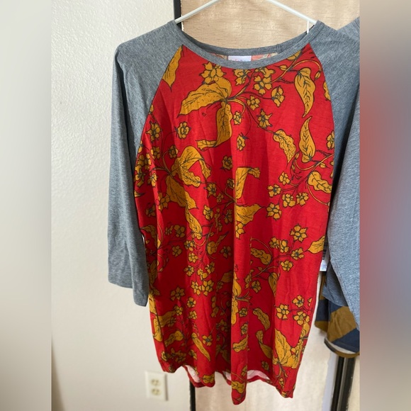 NWT 2 Lot LuLaRoe Randy Baseball Tees Leaves Stripes  Size XL - Picture 3 of 6